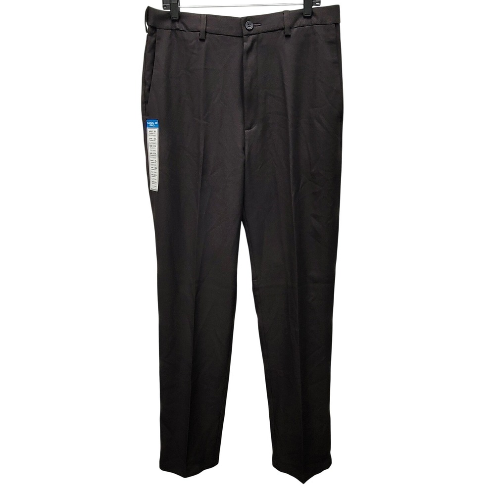Haggar Cool 18 Pro Dress Pants Mens 34x36 Black Classic Fit Flat Front HC00235 a